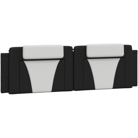 Coussin de tête de lit Viana noir et blanc 180 cm similicuir CFW84074
