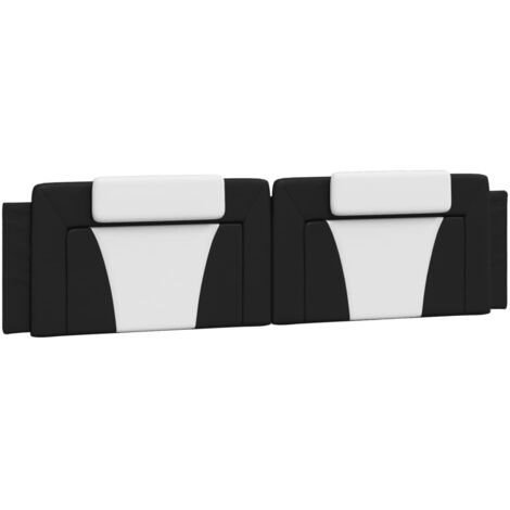 Coussin de tête de lit Viana noir et blanc 200 cm similicuir CFW72084