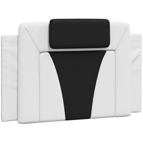 Coussin de tête de lit Viana noir et blanc 90 cm similicuir CFW84482