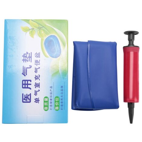 Coussin de Toilette Portable Bleu pour Hommes et Femmes - Coussin de Chaise Percée Gonflable Professionnel