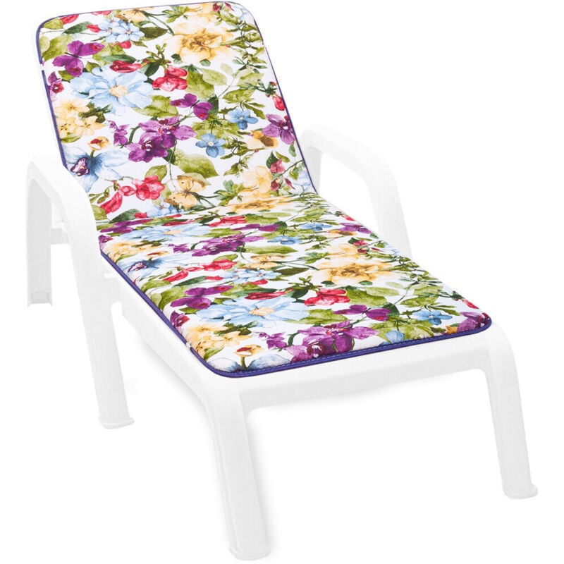 Emmevi Mv S.p.a. - Coussin de Transat Pliant Douce Housse de Place Chaise longue Motif Floral - Violet