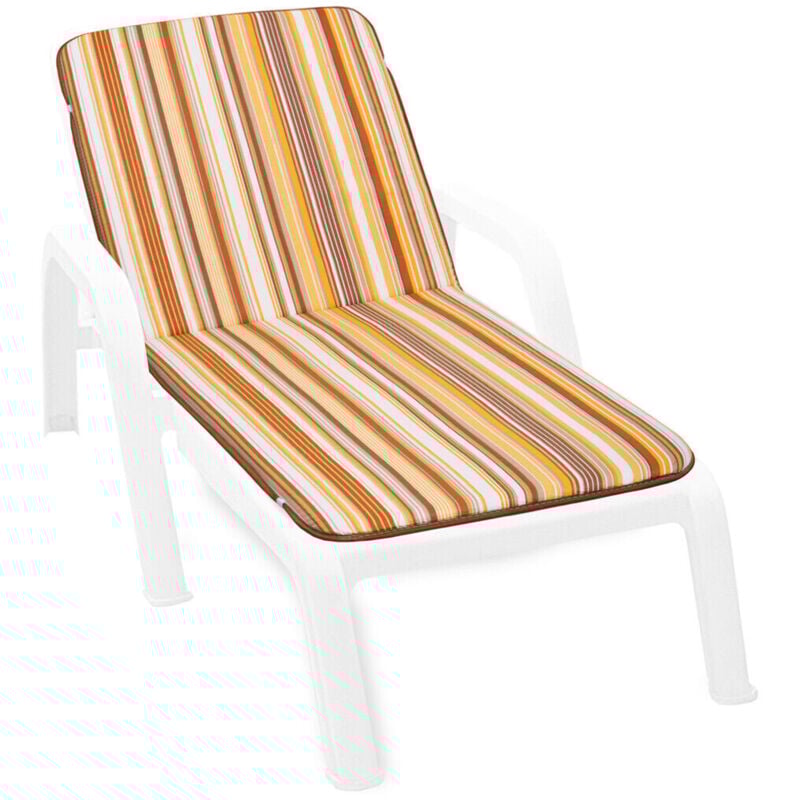 Emmevi Mv S.p.a. - Coussin de Transat Pliant Douce Housse de Place Chaise longue Motif Rayé - Jaune
