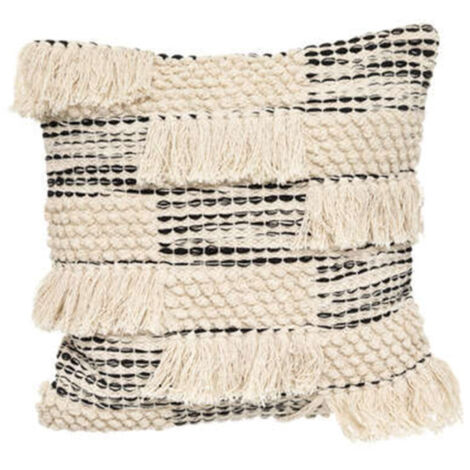 Coussin Déco 3D "Nœud" 45x45cm Noir & Blanc