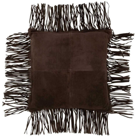Coussin Déco à Franges "Coleman" 45x45cm Marron