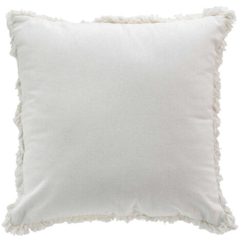 Coussin Déco à Franges "Eve" 45x45cm Blanc