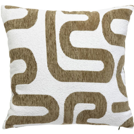 Coussin Déco Chenille "Safina" 40x40cm Kaki