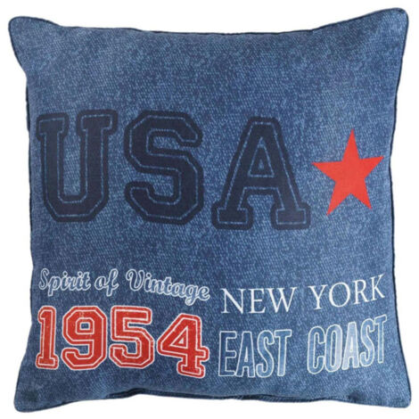 Coussin Déco "East Coast" 40x40cm Bleu