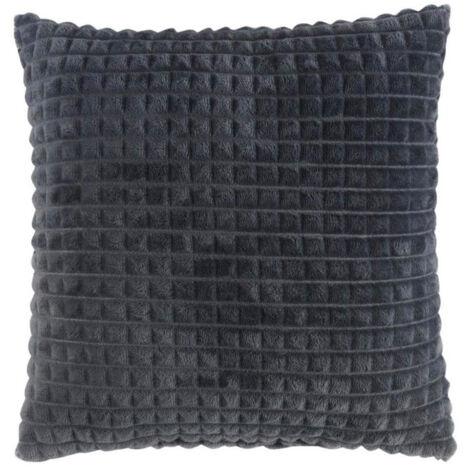 Coussin Déco en Flanelle "Quincy" 40x40cm Anthracite
