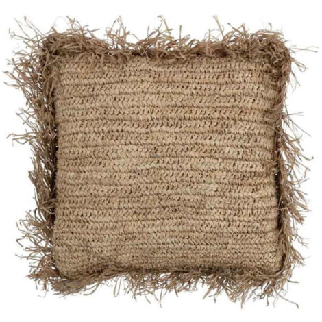 Coussin Déco en Raphia "Jeff" 50x50cm Naturel