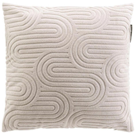 Coussin Déco en Velours "Pila" 45x45cm Beige