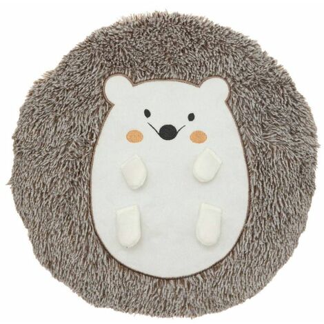 Coussin Déco Enfant Hérisson 30cm Marron