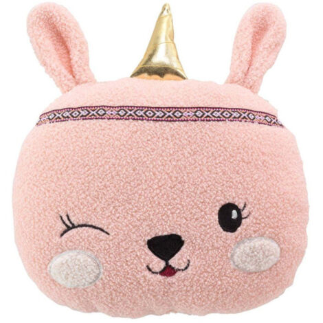 Coussin Déco Enfant Licorne "Étoiline" 30x30cm Rose