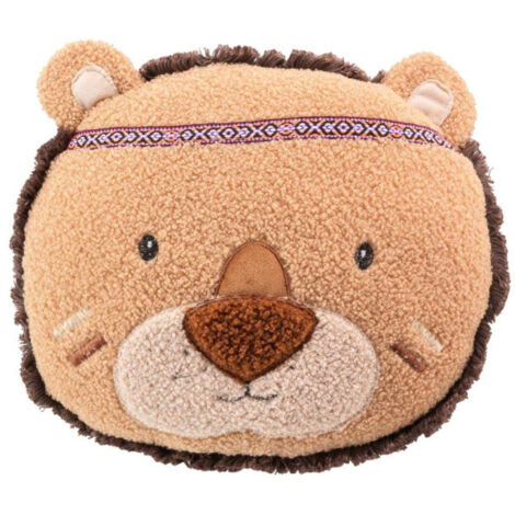 Coussin Déco Enfant "Lionceau" 30x30cm Marron