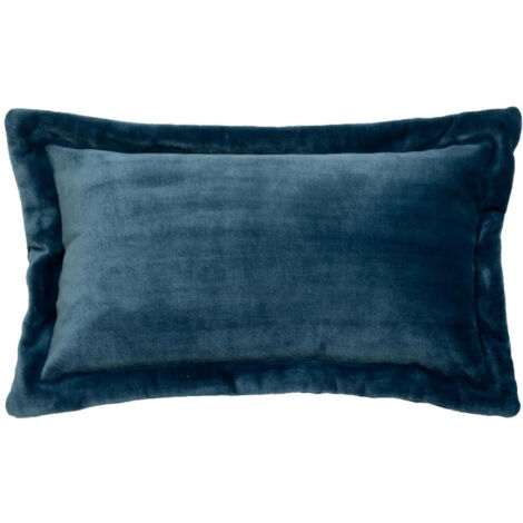 Coussin Déco Flanelle "Cuddly" 38x58cm Bleu Égéen