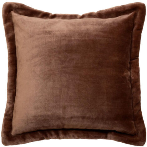 Coussin Déco Flanelle "Cuddly" 53x53cm Marron