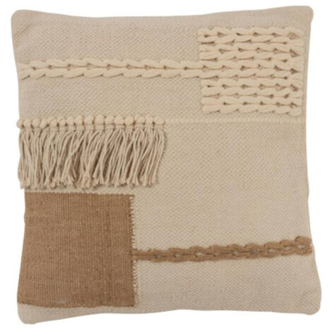 Coussin Déco Franges "Helio" 45x45cm Beige