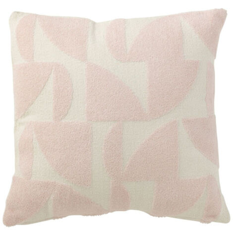 Coussin Déco "Géométrique" 43x43cm Rose Clair