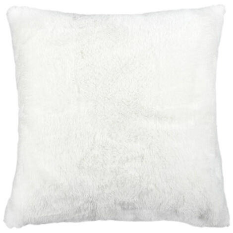 Coussin Déco "Imitation Fourrure" 40x40cm Blanc