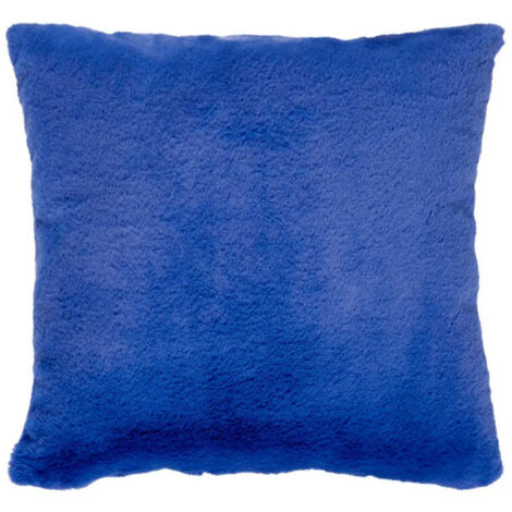 Coussin Déco Imitation Fourrure "Disso" 45x45cm Bleu Indigo