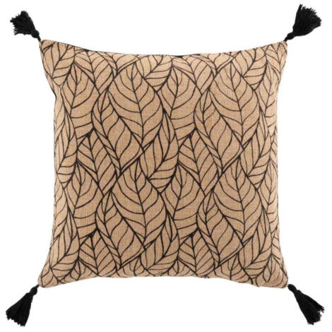 Coussin Déco Imprimé "Kalinda" 40x40cm Noir
