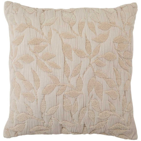 Coussin Déco Jacquard "Lethon" 50x50cm Beige Lin