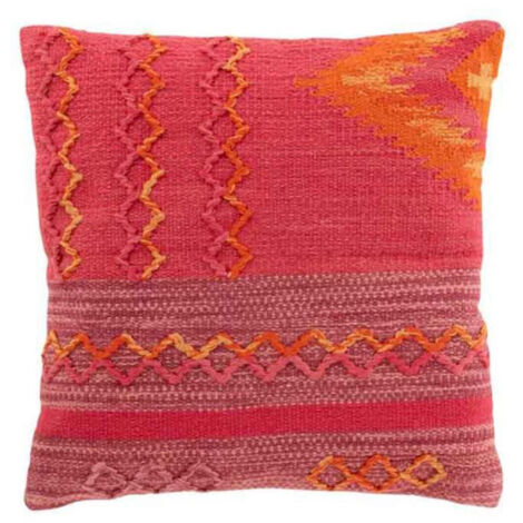 Coussin Déco "Joyeux Ethnic" 45x45cm Rose & Violet