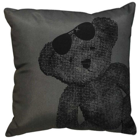 Coussin Déco "Lulu Bear" 40x40cm Anthracite