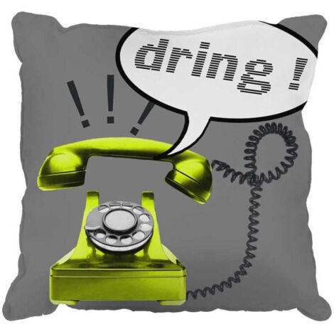 Coussin Déco "Phone" 40x40cm Gris
