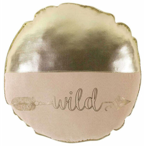 Coussin Déco Rond "Wild" 40cm Beige