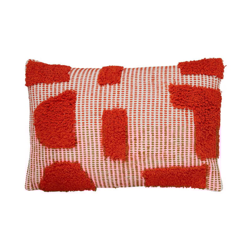 Coussin Déco Tufté 'Poppy' 38x58cm Orange
