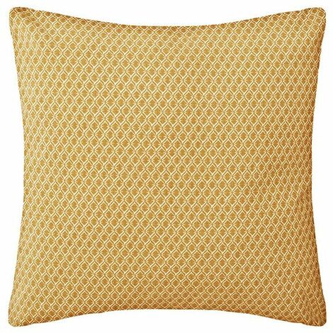 Coussin Décoratif Carré Motifs Géométriques 38x38 cm - Jaune - SILUMEN