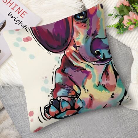 Coussin décoratif chien brun, doux