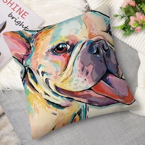 Coussin décoratif chien et chapeau