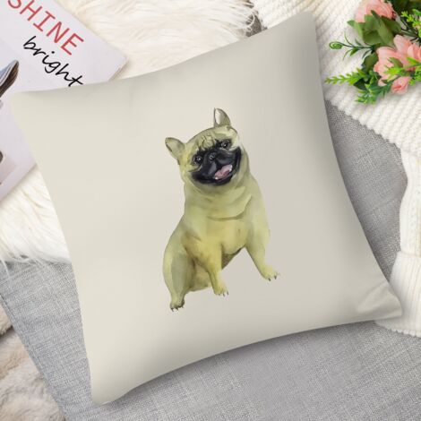 Coussin décoratif chien et os, rigolo