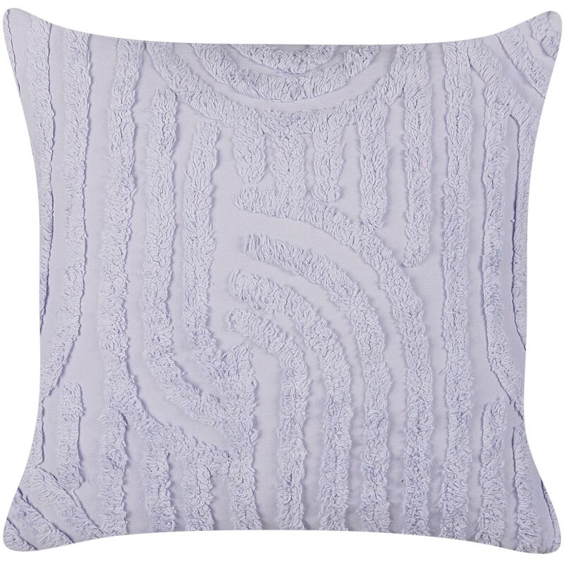 Beliani - Coussin Décoratif en Coton Violet Pastel 45 x 45 cm à Motif Rayé Rembourré Tellima