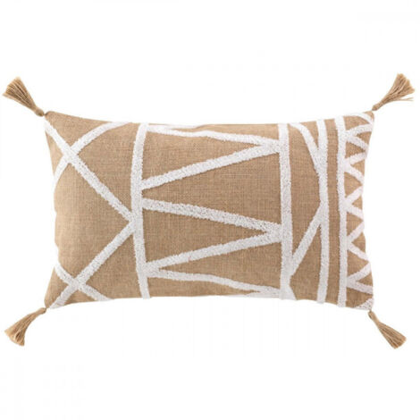 Coussin décoratif en jute et coton ASMARA, 30 x 50 cm