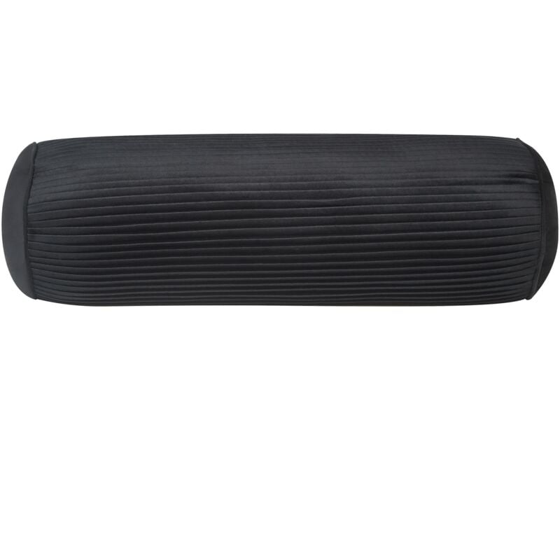 Beliani - Coussin Décoratif en Velours 22 x 60 cm Motif Uni Traversin Noir Jonquil