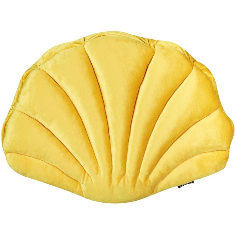 Beliani - Coussin Décoratif en Velours Jaune en Forme de Coquillage 47 x 35 cm Doux et Original Consolida