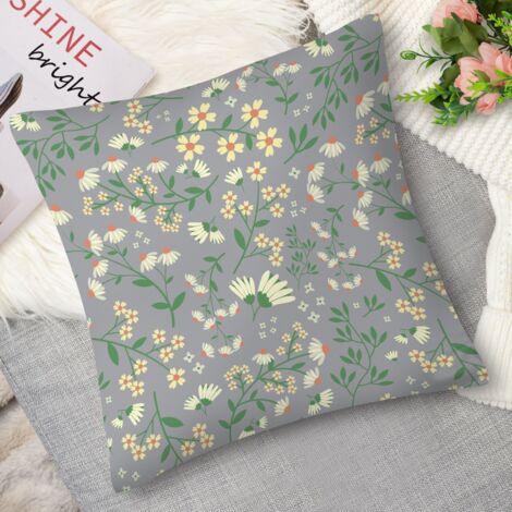 Coussin décoratif fleurs et feuilles