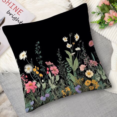 Coussin décoratif fleurs ethniques