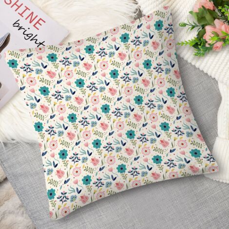 Coussin décoratif fleurs multicolores, gai