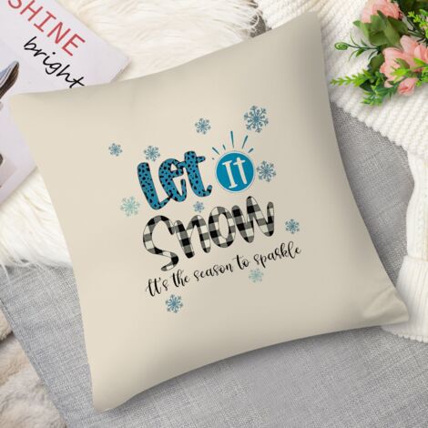 Coussin décoratif flocons bleus, gnome