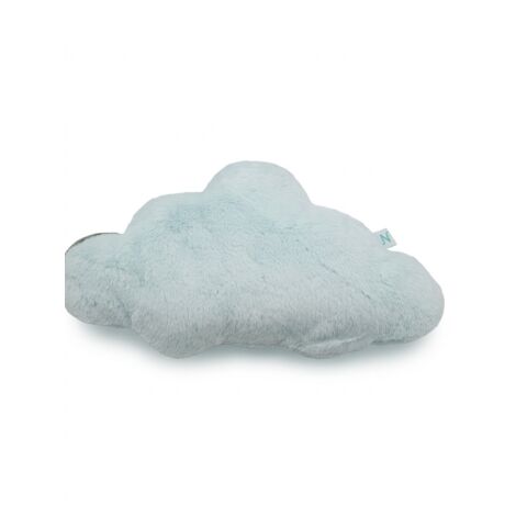 Coussin décoratif - Forme nuage - Bleu clair - Textile à poils longs aspect peluche - Réf BN0400GC - Texture douce et duveteuse - Voir photos pour détails