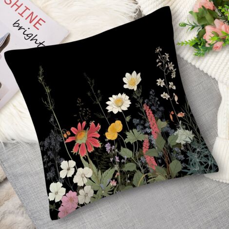 Coussin décoratif motif fleurettes, style champêtre