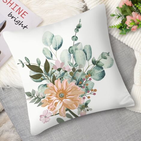 Coussin décoratif motif plantes vertes, nature