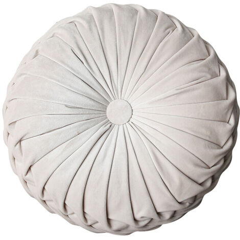 Coussin Décoratif Rond en Forme de Citrouille Plissé pour Canapé, Lit et Voiture