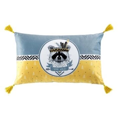 coussin décoratif STAY WILD, avec franges, 30 x 50 cm
