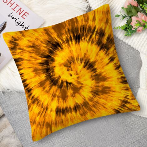 Coussin décoratif tie-dye orange, chaleureux