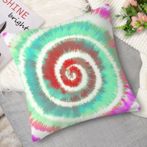 Coussin décoratif tie-dye rose, doux