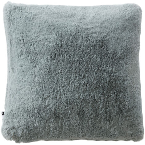 Coussin Déhoussable 45 x 45 cm en Fausse Fourrure – Bleu artic